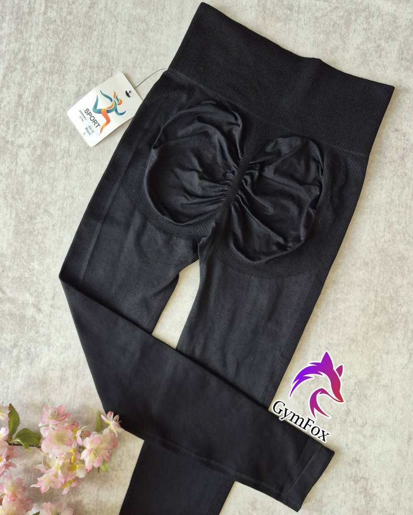 لگ سیملس مشکی پشت چین دار leg053 گرم بالا با خط لیفت باسن
