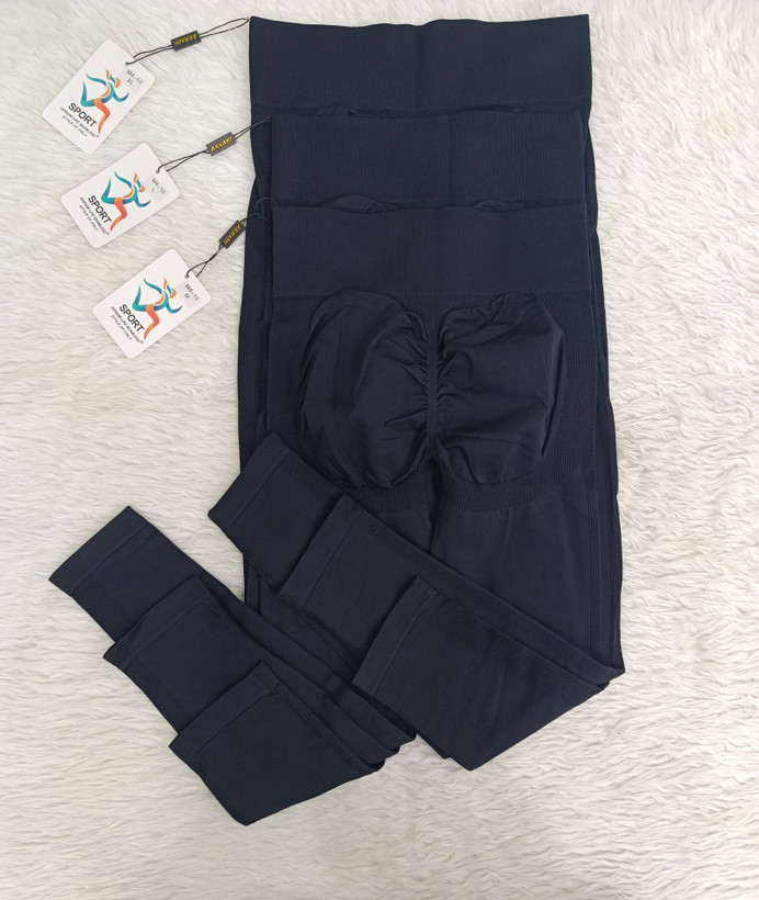 لگ سیملس مشکی پشت چین دار leg053 گرم بالا با خط لیفت باسن